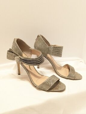 NINA Special Occasion Prom Wedding Gold Champagne Glitter Heels